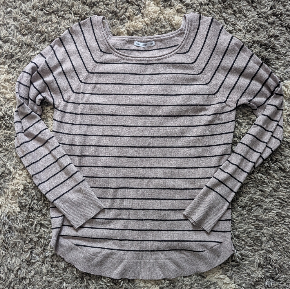 Pink Clover Striped Sweater Size M